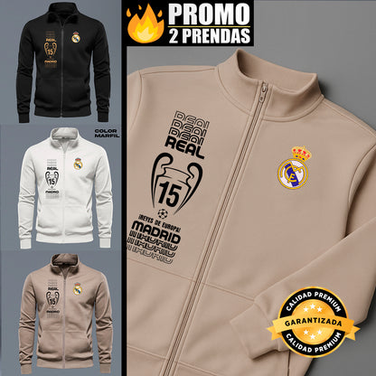 ⚽ Buzo Cuello Alto Real Madrid Bordado – Elegancia y Pasión