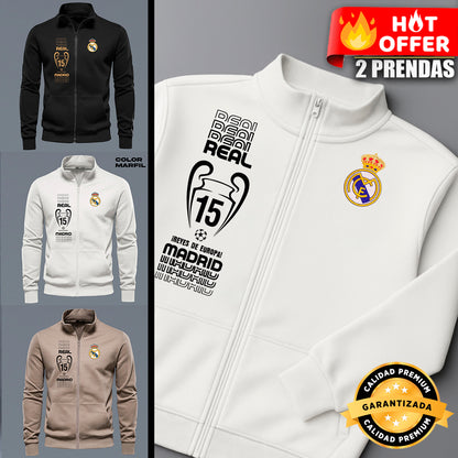⚽ Buzo Cuello Alto Real Madrid Bordado – Elegancia y Pasión