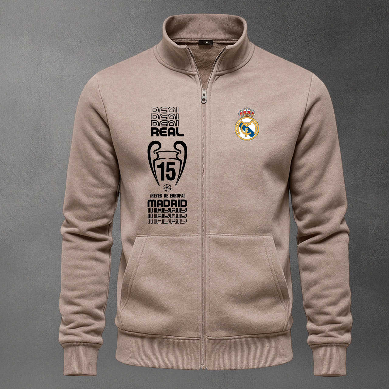 ⚽ Buzo Cuello Alto Real Madrid Bordado – Elegancia y Pasión