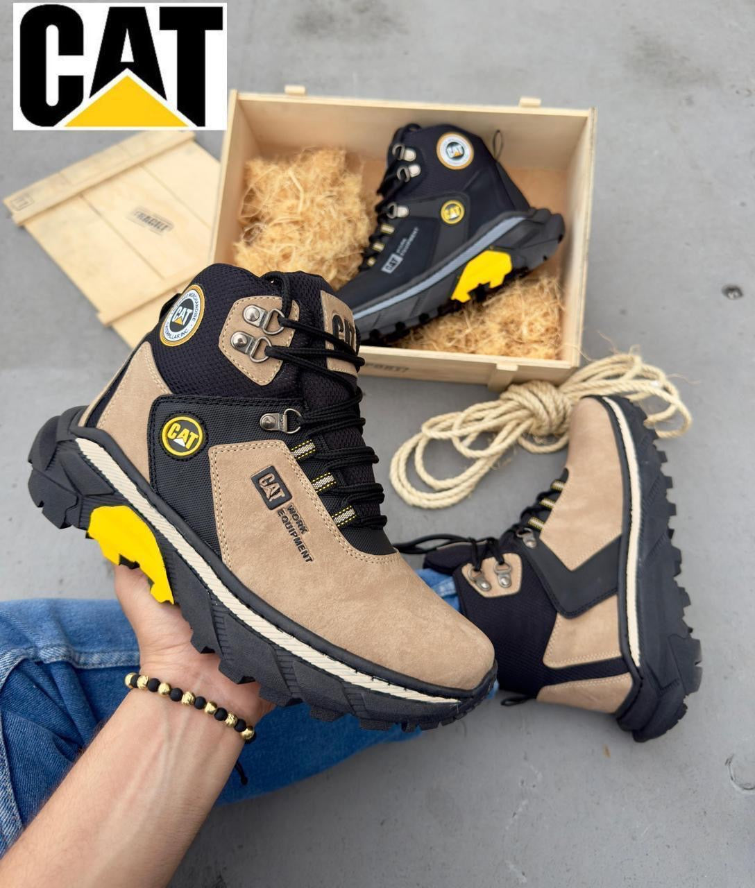 👞 Bota CAT para Caballero – Diseño Robusto y Moderno