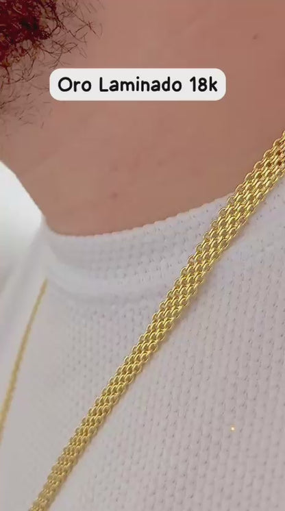 💛 Cadena Tejido Chino para Hombre – Oro Laminado 18K